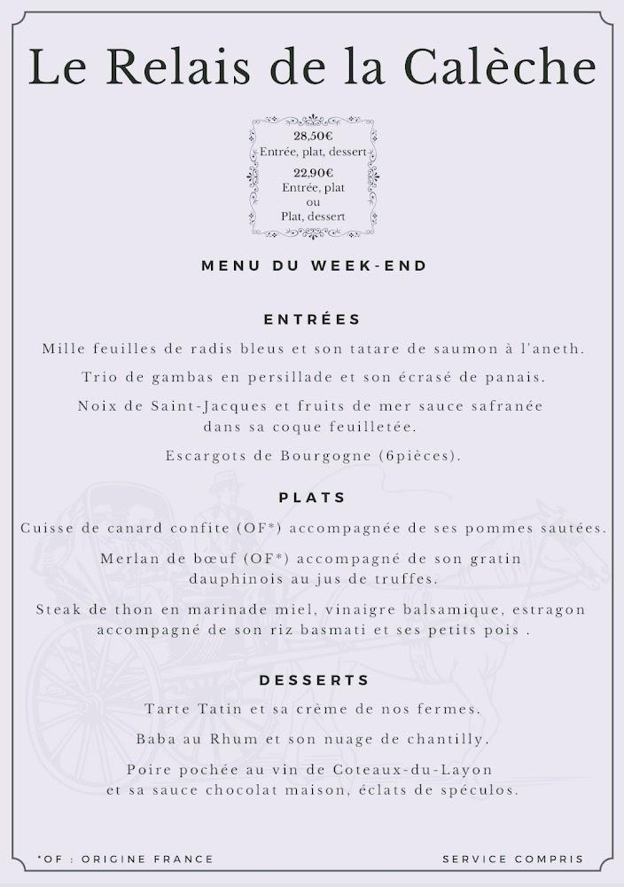 LE RELAIS DE LA CALECHE - Menu Image 1